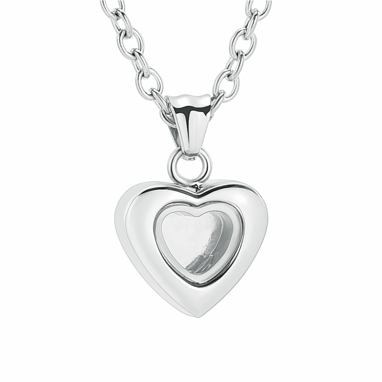 Small Heart Cremation Jewelry Urn Necklace for Ashes Glass Heart Urn Locket Pendant Necklace for Human/Pet Ashes