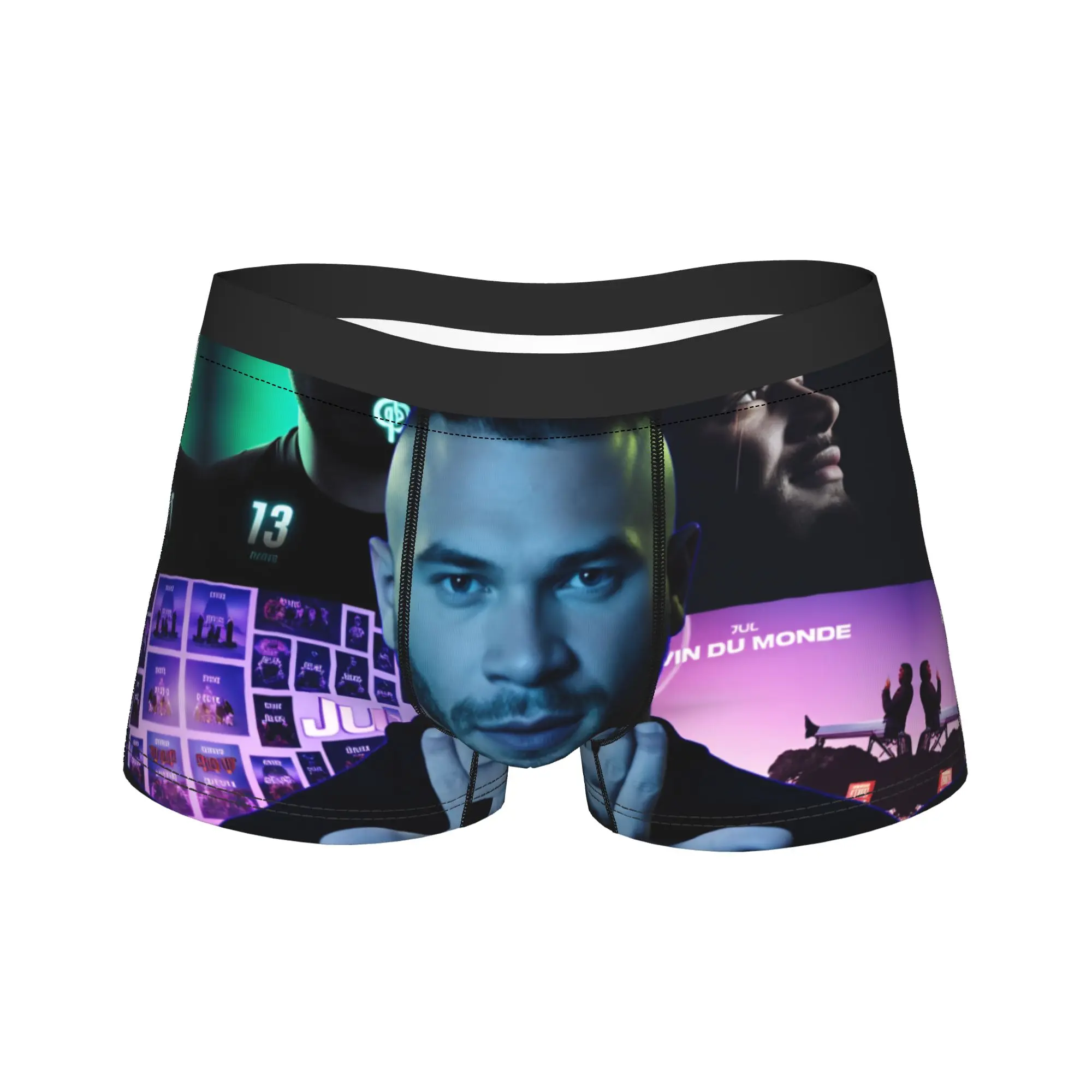 

France Rapper Music JUL Underwear Classic Underpants Custom DIY Shorts Briefs For Men Pouch Oversize Trunk