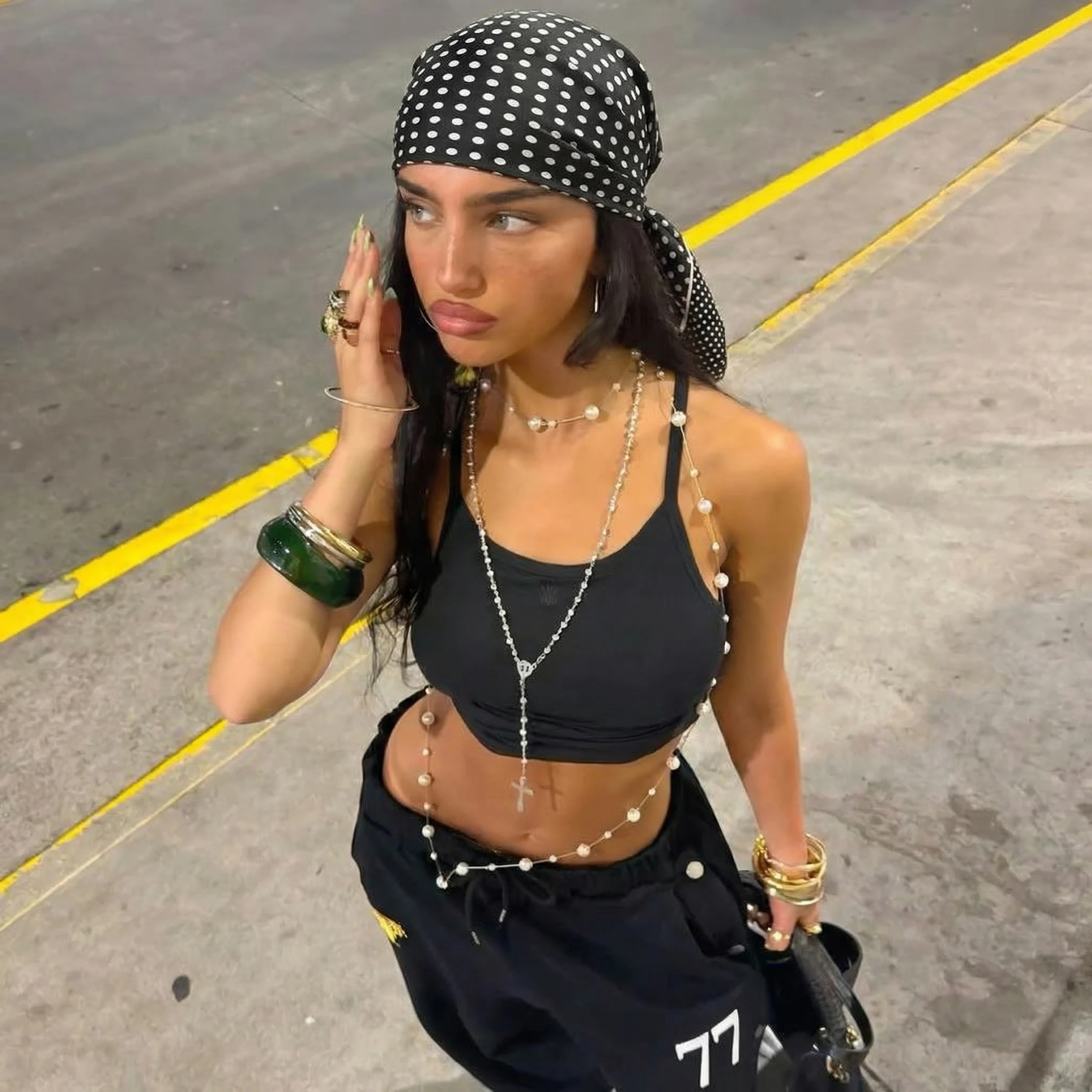 

Lady Hair Dot Scarf Female Silk Square Scarves Head Wraps for Women Bandana Fashion Foulard Shawls Female Neckerchief Summer