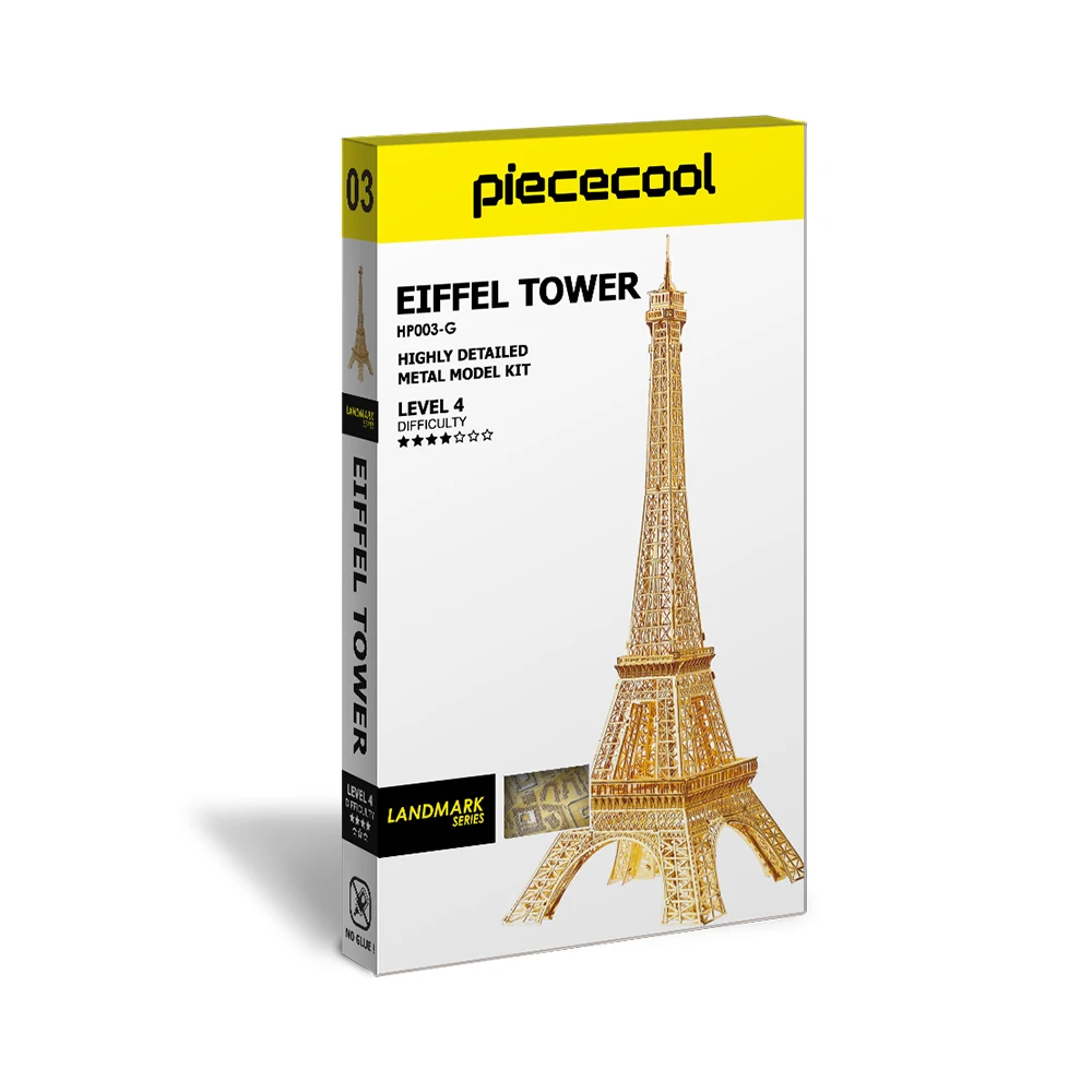 Piececool 3D Metal Puzzle Eiffel Tower 5.5in Building Kits Jigsaw Model Kit DIY Toy for Adult Assembly Gift