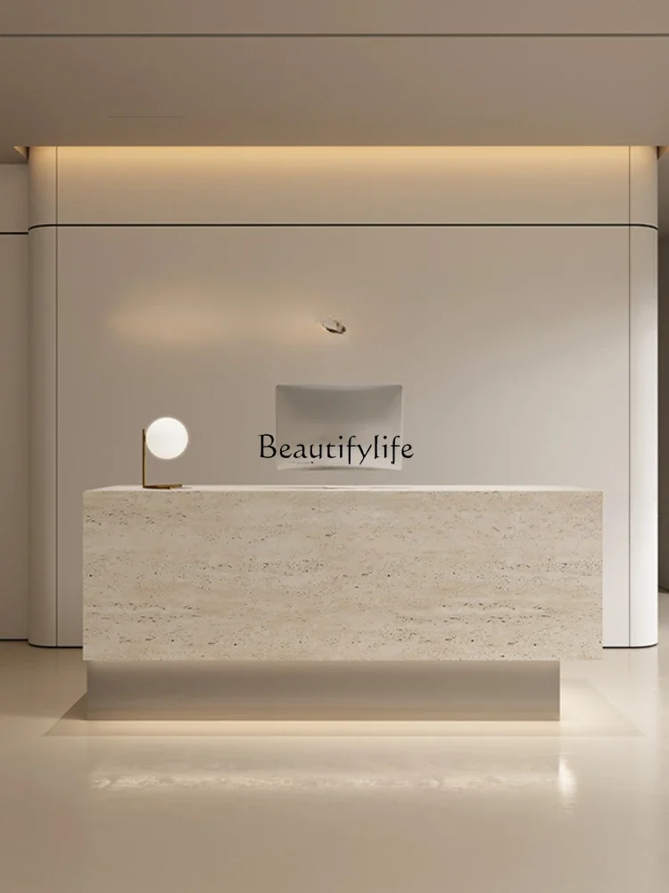 06Cashier store Small imitation travertine complete barber shop Women's clothing store Nakajima cabinet
