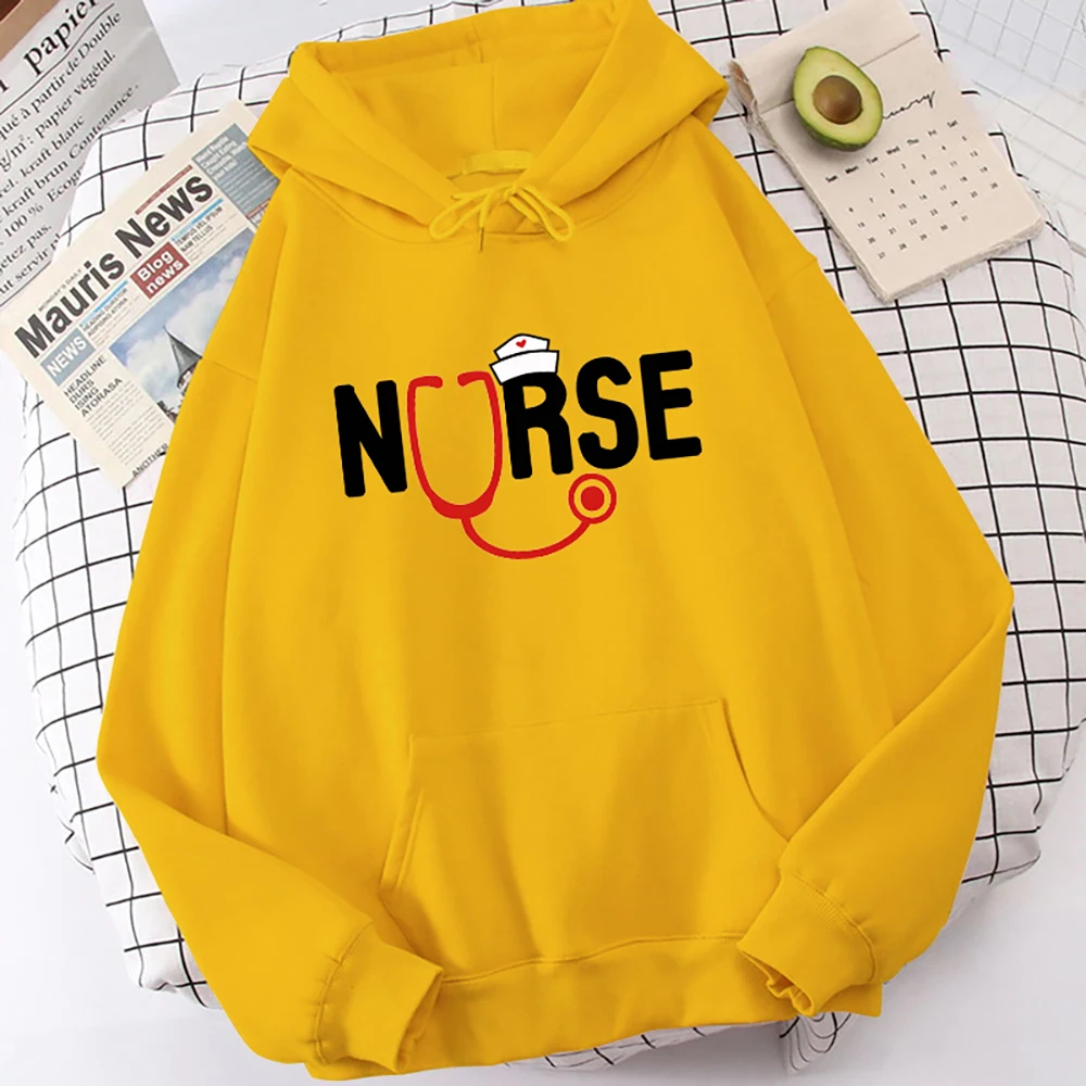 Nurse Stethoscope Printed Long Sleeve Pullover Hoodies For Women And Men Couple Casual Sweatshirts Autumn Winter Plus Size tops