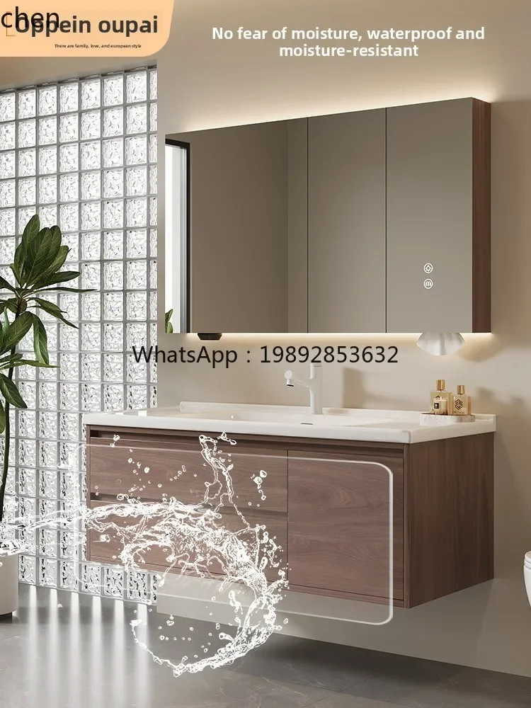 LYY السيراميك المتكاملة حوض الحمام مجلس الوزراء مزيج الحمام الجوز مغسلة مغسلة خزانة الحمام #4