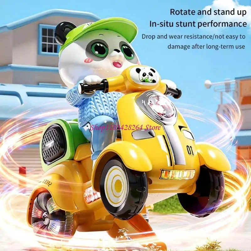 

Interactive Moving Panda Scooter Toy Plays Christmas Music LED Lights Kids Holiday Gift