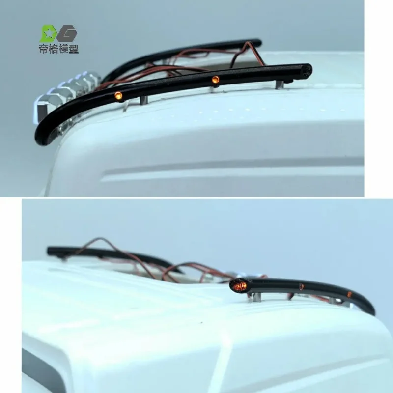 RC 1/14 LED Cockpit-Dachleuchte Quadratische Leuchte für Tamiya LKW-Anhänger für Scania MAN VOLVO Kipper Muldenkipper DIY-Teile – Detail 5