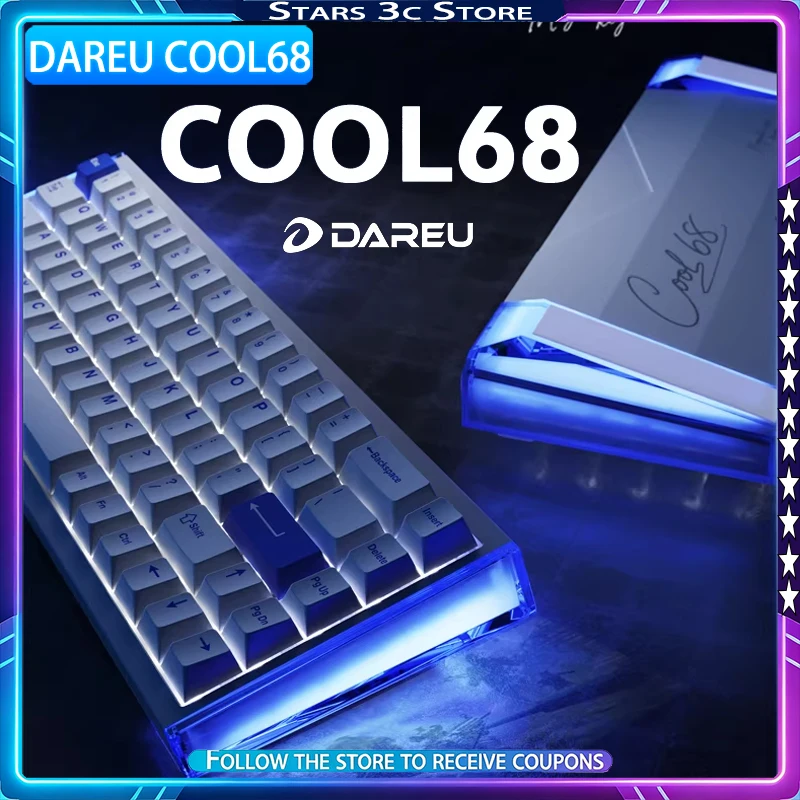 

Dareu COOL68 Hall Effect Keyboard Gasket Structure Cool Lightbox Design MCU High-performance Chip Low Latency Gaming Keyboard