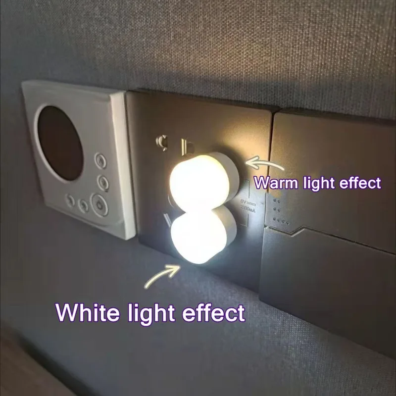 

1pcs USB Plug Lamp Night Light Applicable for Computer Mobile Power USB Small Round Light LED Eye Protection Reading Light
