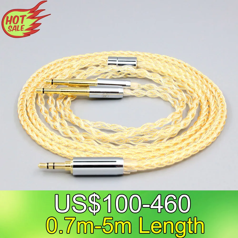 

LN008418 8 Core 99% 7n Pure Silver 24k Gold Plated Earphone Cable For Meze 99 Classics NEO NOIR Headset Headphone