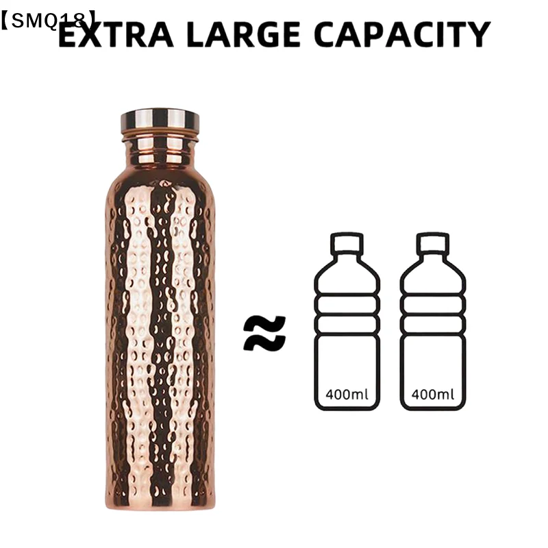 Electroplated Copper Water Bottle 800ML Anti-Slip One-Click Open Lid Reusable Drinking Cup for School Student Office Worker