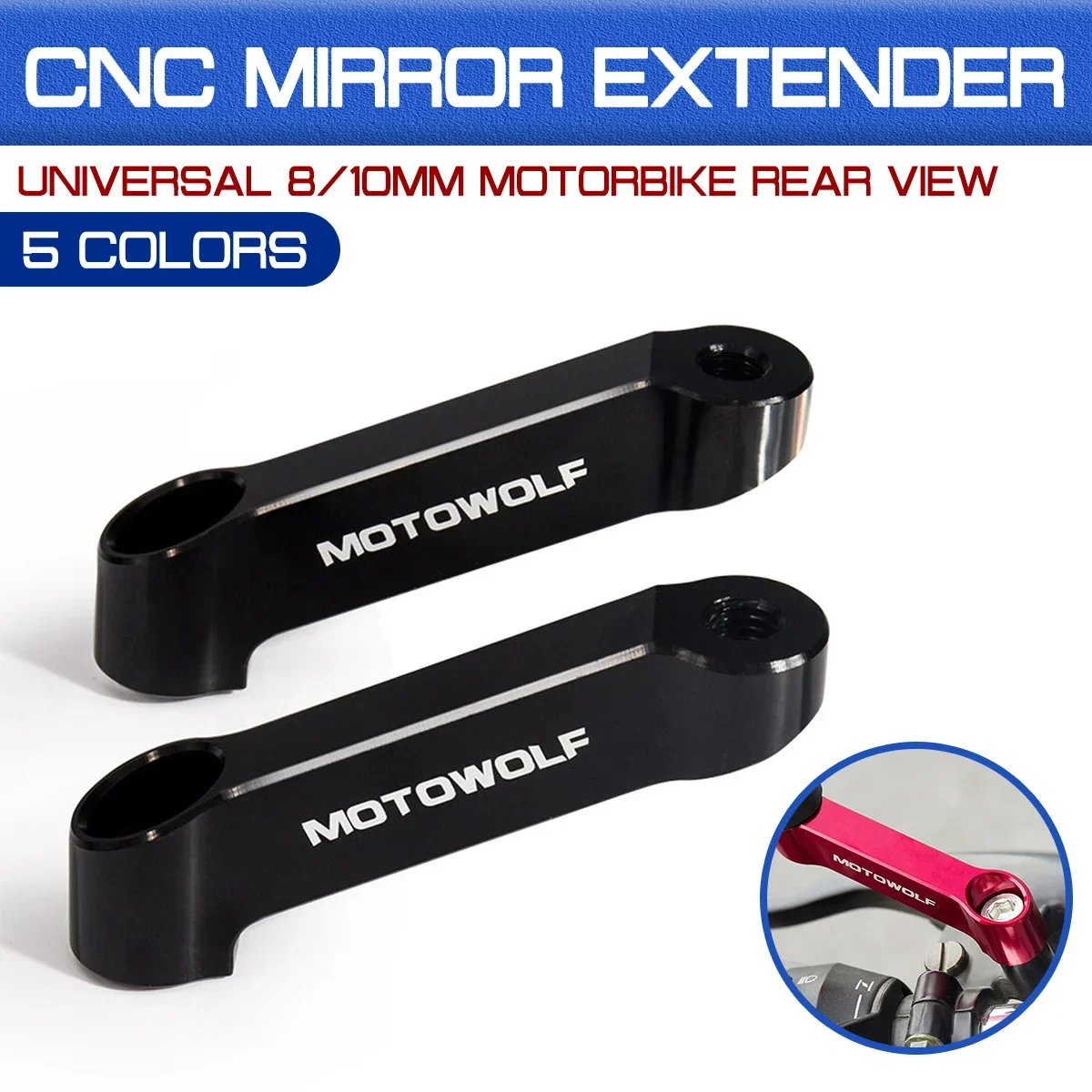 

Motorbike Rear view Mirror Extension Bracket Holder Universal 10mm Motorcycle Rearview Mirror Extension Mount Bracket Holder
