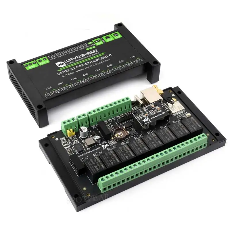 ESP32-S3 산업용 8채널 릴레이 IOT LAN WiFi/블루투스/CAN/RJ45 이더넷/POE