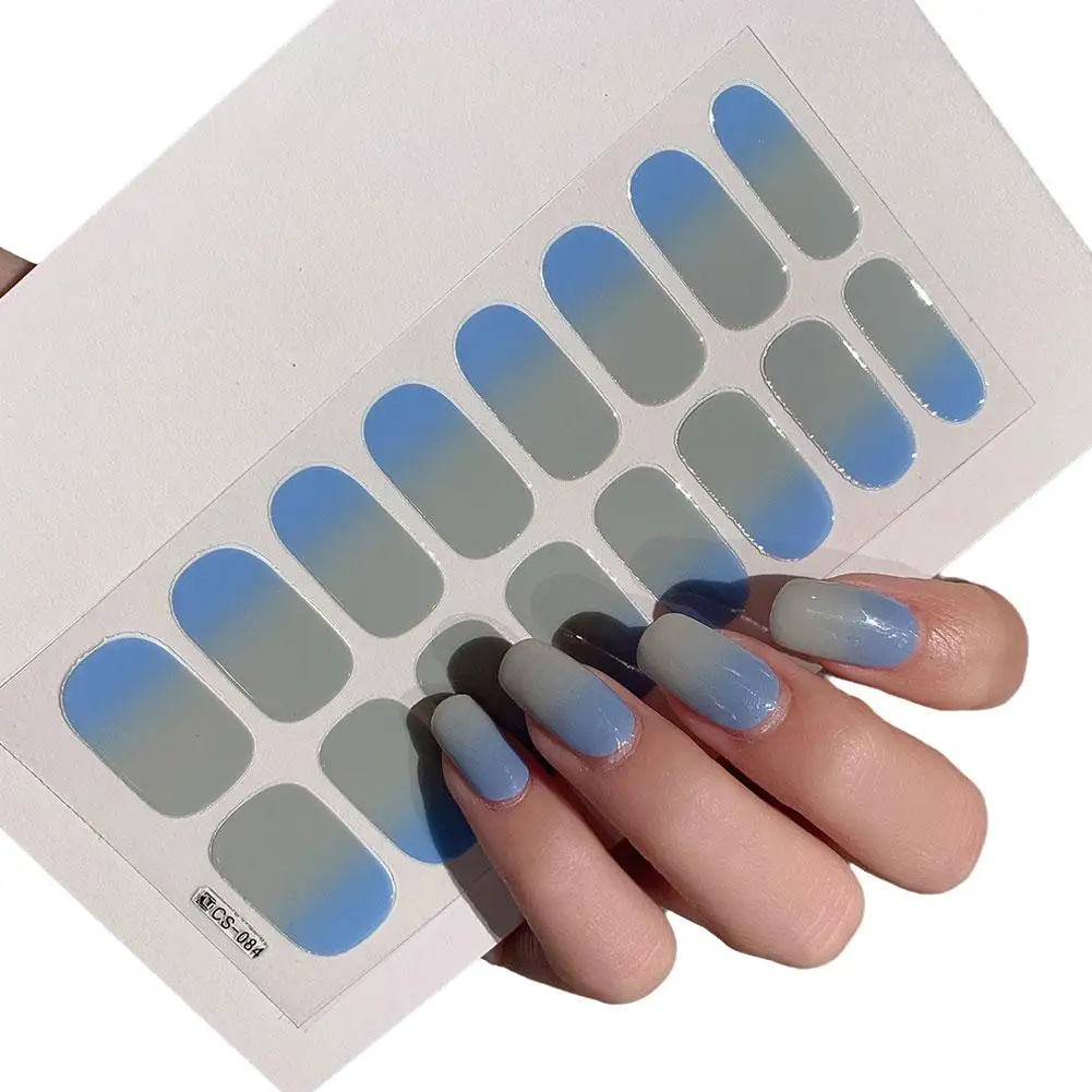 Gradient Color Nail Stickers Waterproof Full Female Fresh Cosmetic Summer Spring Makeup 17 Optional Lasting Colors