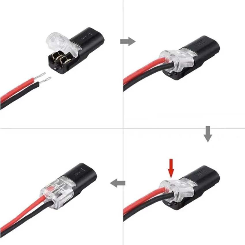 1/2pcs 2pin Pluggable Wire Connector Quick Splice Electrical Cable Crimp Terminals for Wires Wiring 22-20AWG LED Car Connectors