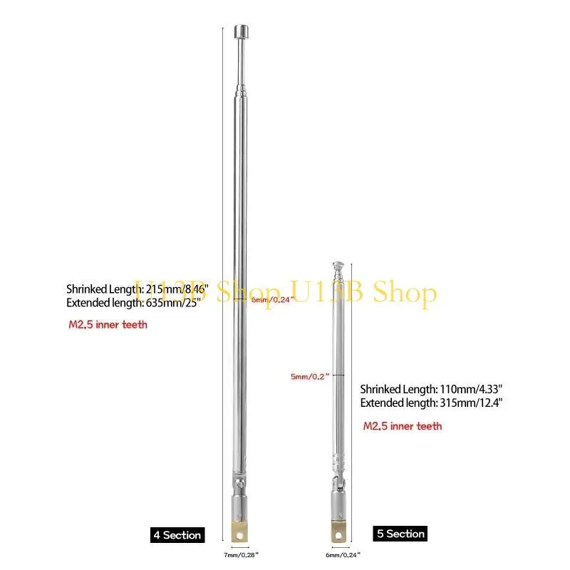 U13B Radio Antenna 4/5 Section Telescopic Rod Remote Control Toy Car Model