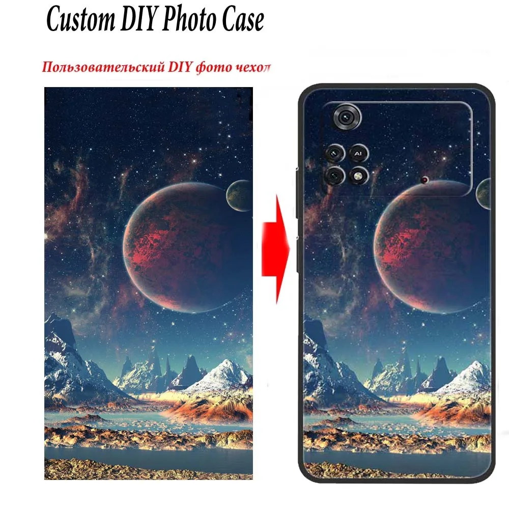 Customized Phone Cases For Xiaomi Poco M4 Pro 4G M3 Pro 5G M5 M5S Cover Design Photo Picture Silicone Fundas Black Bumper M 5S