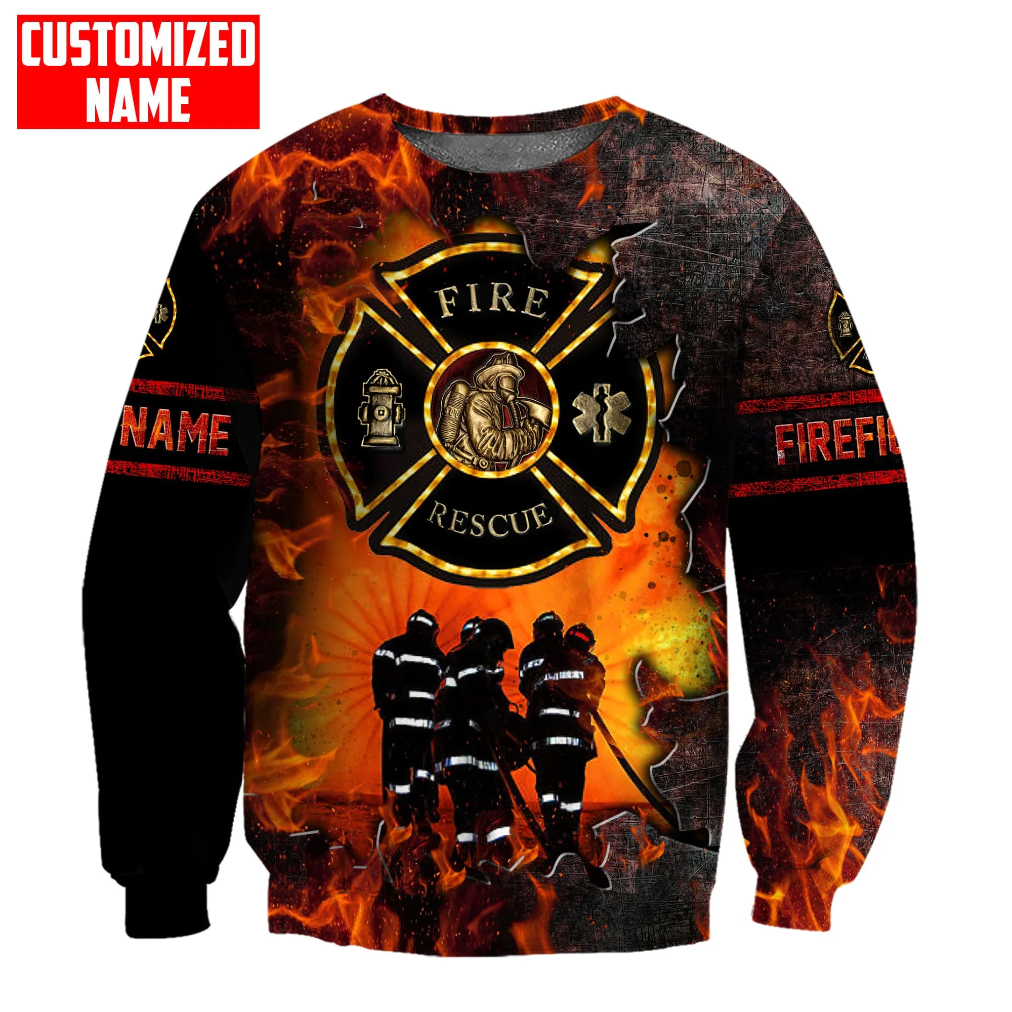 Personalized Name Firefighter 3D Printed Mens Hoodie & Sweatshirt autumn Unisex zip hoodies Casual Jacket Tracksuits TDD08