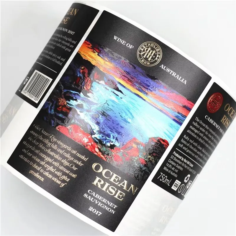 Custom Bottle Label｜Gold Foil Embossed｜Waterproof Adhesive Paper｜Spot UV for Wine Tequila