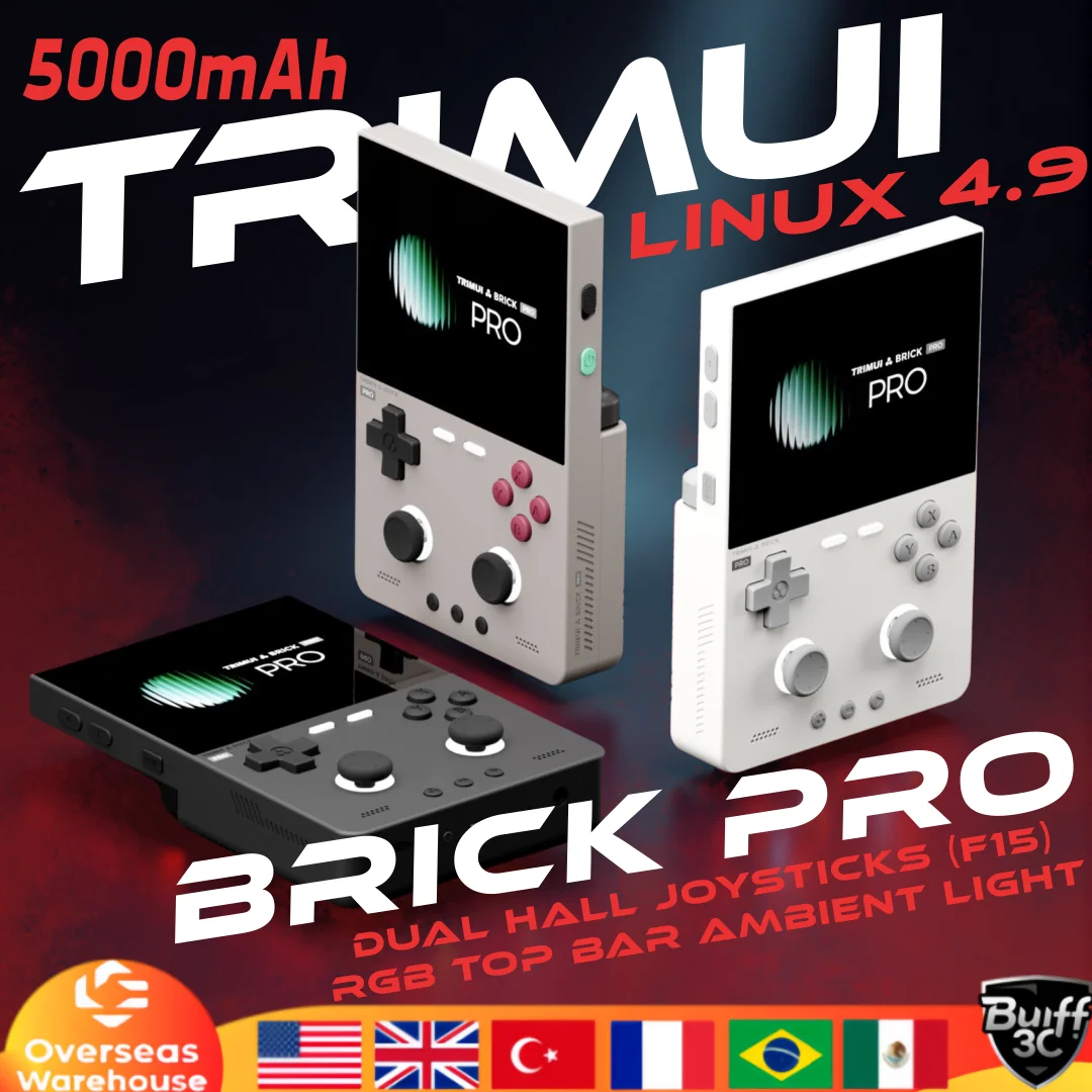 TRIMUI BRICK PRO Handheld Game Console 3.95'' IPS Screen RGB Top Light Dual Hall Joysticks  A133P Linux 4.9 System 5000mAhGifts view 2