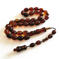 islamic rosary misbaha Islam Gifts Coffee resin Amber oval shape 11*14mm 33 Prayer Beads Muslim Tasbih Tasbeeh wholesale