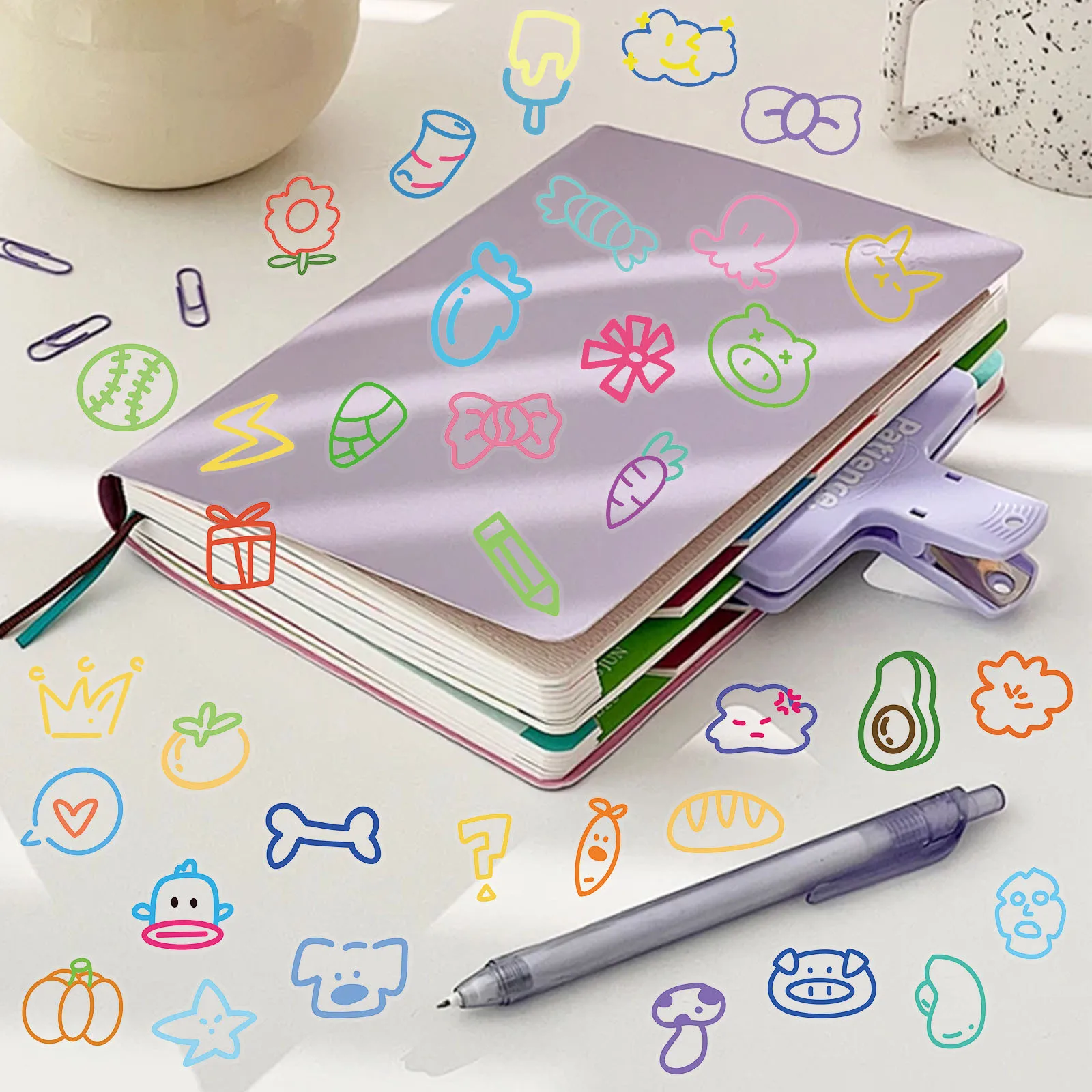 60 قطعة من ملصقات العناصر الشفافة المصنوعة من مادة PET النقية والطازجة #3