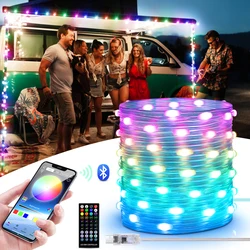 2M 5M 15M USB Fairy Lights RGB Dream Color LED String Lights Garland Lamp Bluetooth App Control Holiday Christmas Wedding Decor