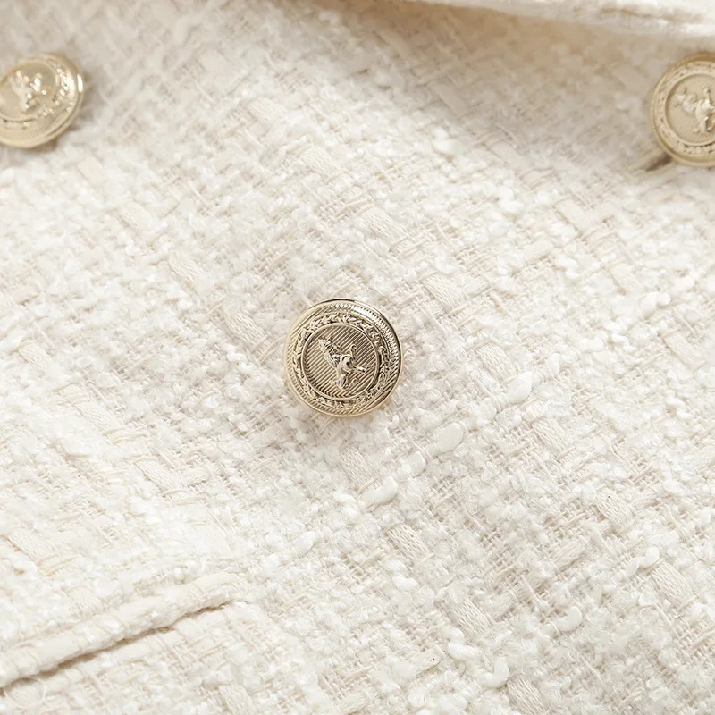 femmes texturé Blazer manteau col sur mesure Double boutonnage à manches longues solide poche plaquée veste ample printemps automne nouveau manteau