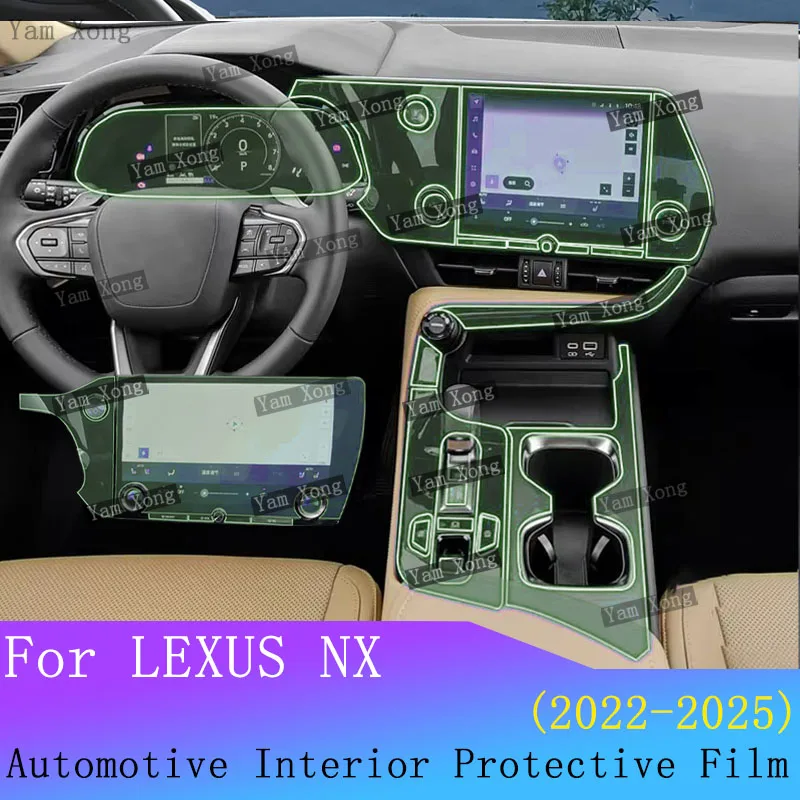 

For Lexus NX Full set interior Film Navigation screen Anti-scratch Sticker Gear Panel TPU Transparent Wrap Cover Protection Film