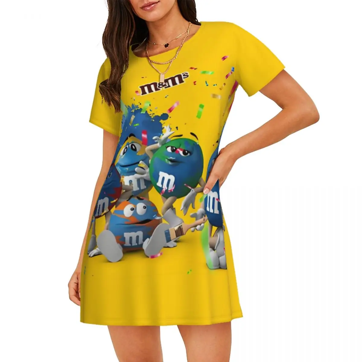 

Custom M-MS Color-Varied Sugar Candy Sleepshirts Sleeping Travels Loose Sleepdress Pajama Candy Dress Soft Nightdress Sleepwear