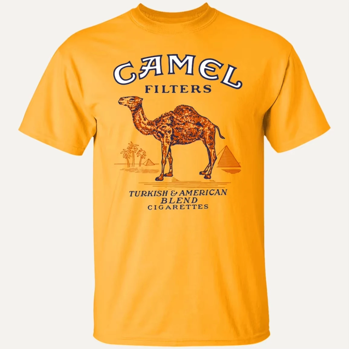 Camel Cigarette Pyramid Classic Graphics Baumwoll-T-Shirt 2026 Neuer Amerikanischer Stil für den harten Mann – Detail 3