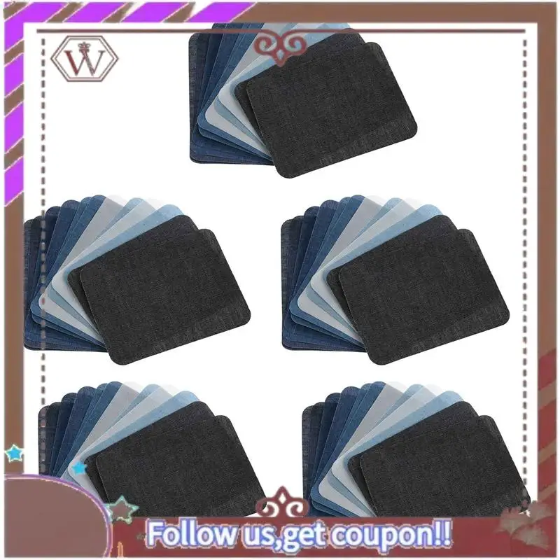 

A95D-50Pcs Thermal Sticky Iron On Mending Patches Jeans Bag Hat Repair Decor Design