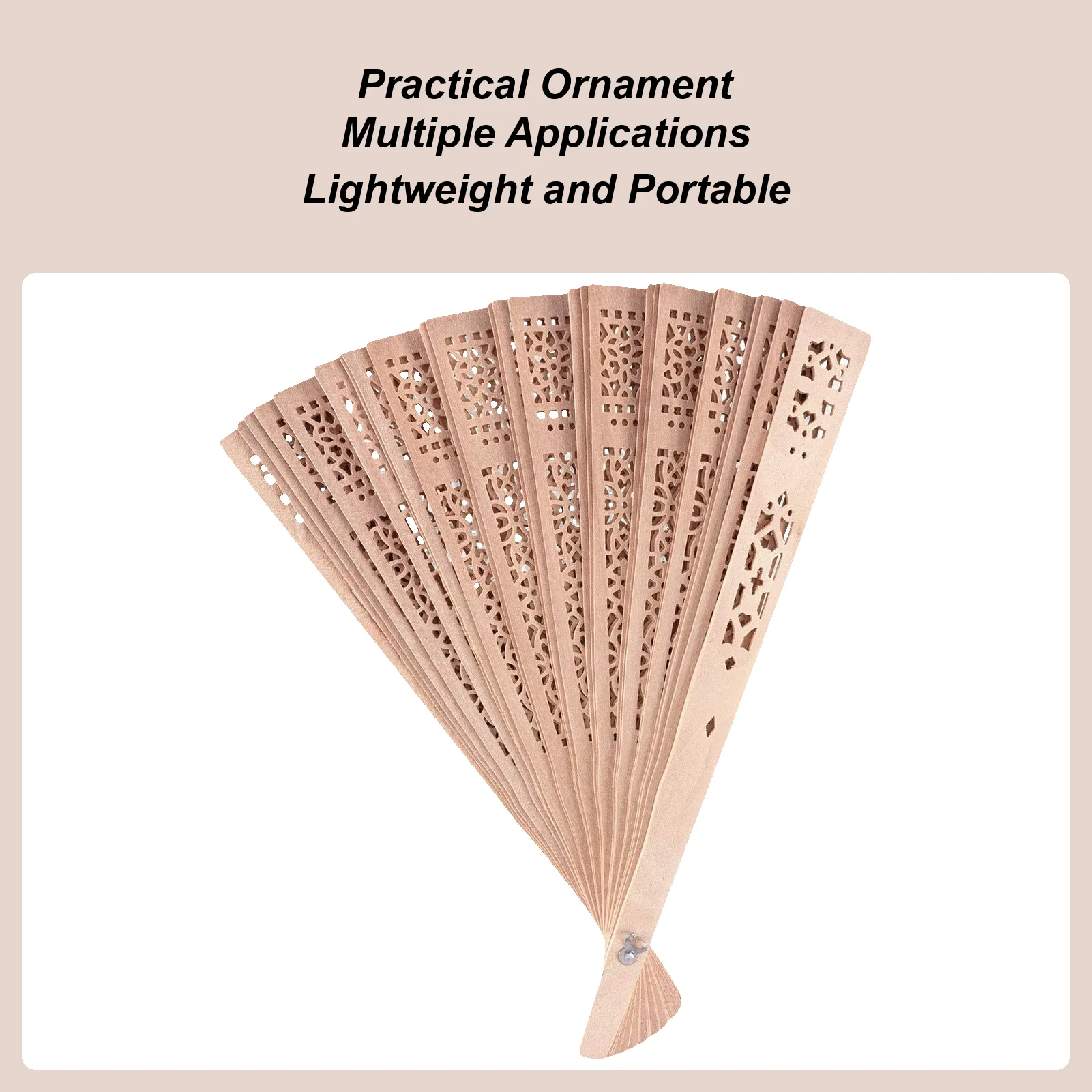 Handheld Wooden Folding Fan Sandalwood Scented Hand Held Folding Fans Folding Fans for Wedding Party Birthdays Decoration