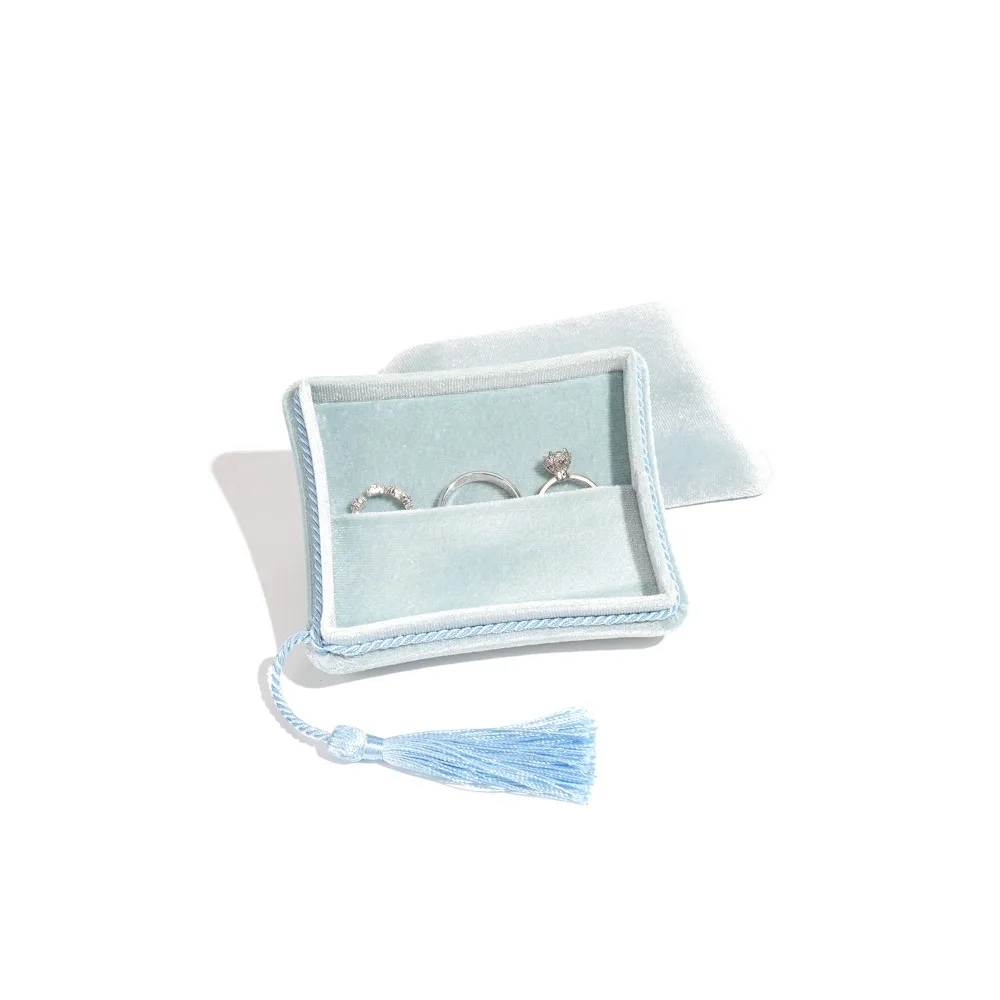 

New Velvet Tassel Jewelry Box Portable Multifunctional Storage Box Soft Storage Packaging
