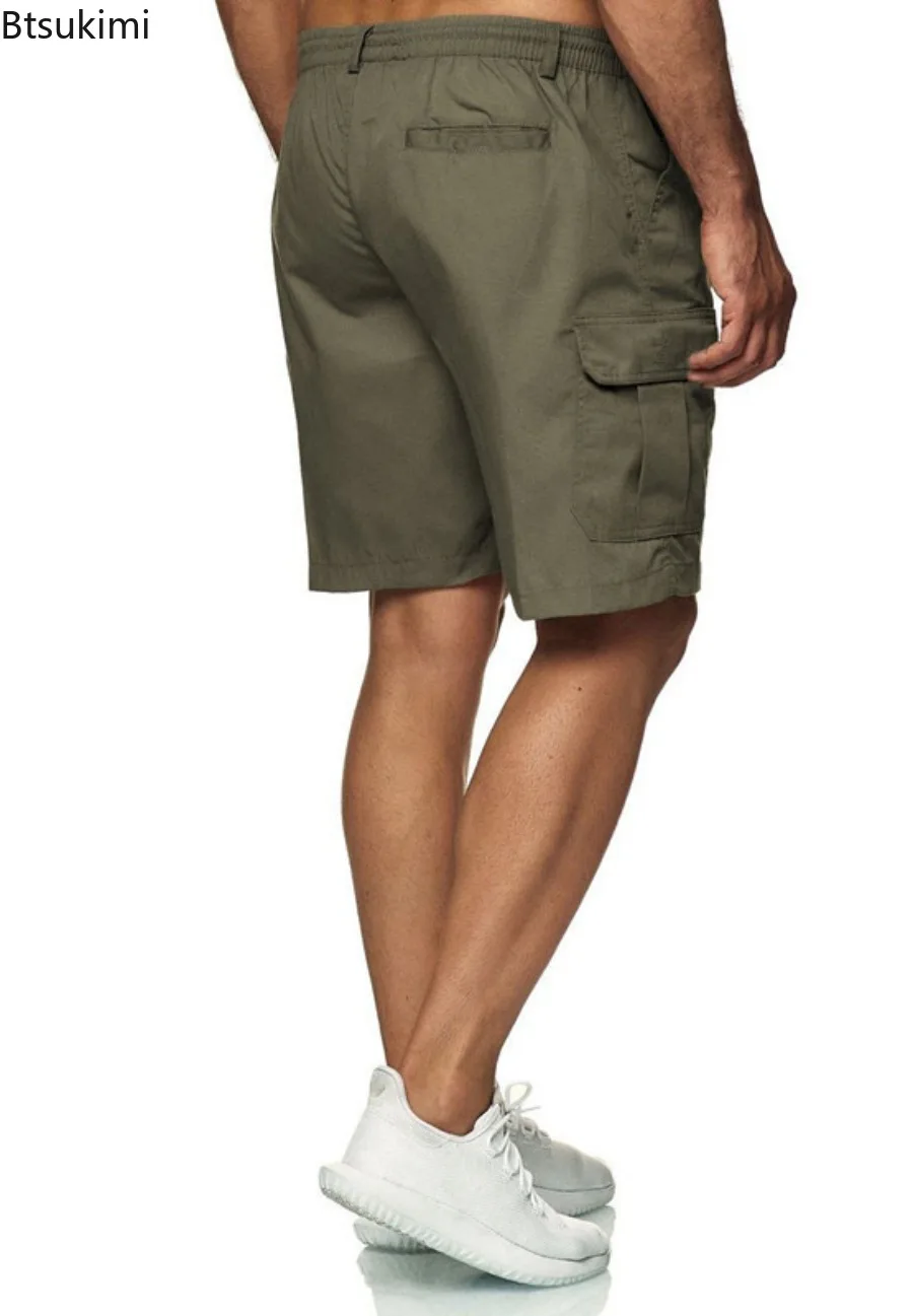 2025 Men's New Outdoor Casual Tactical Work Clothes Shorts Summer Multi Pocket Casual Training Pants Male Jogging Hiking Shorts