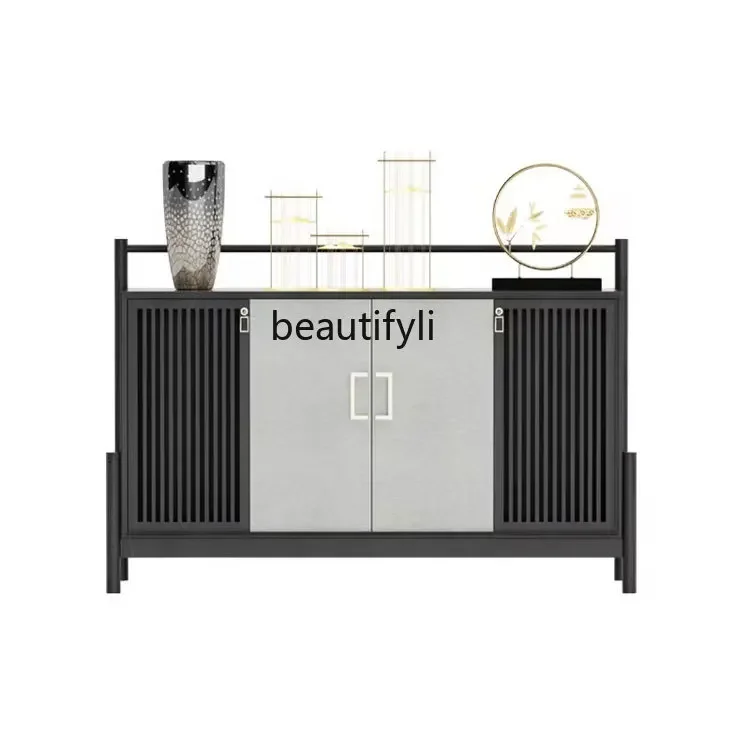 

V New Chinese Style Entrance Cabinet Solid Wood Sideboard Light Luxury Curio Cabinet Locker Shoe Cabinet Side View Sets