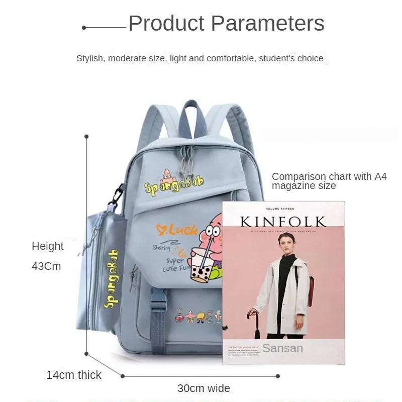 SpongeBob plecak studencki Anime podróż wodoodporna nastolatka z mały ołówek etui szkolna kreskówka urocze dziewczynki chłopcy Organizer torba