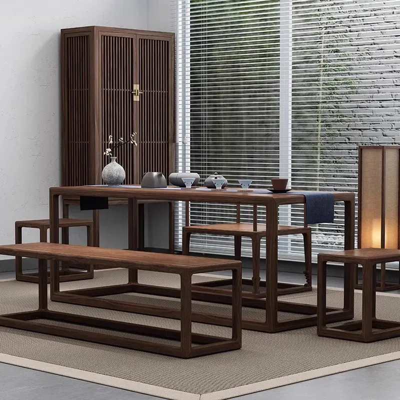 Nuevo Sala combinada china y silla, madera maciza, simple, olmo antiguo,