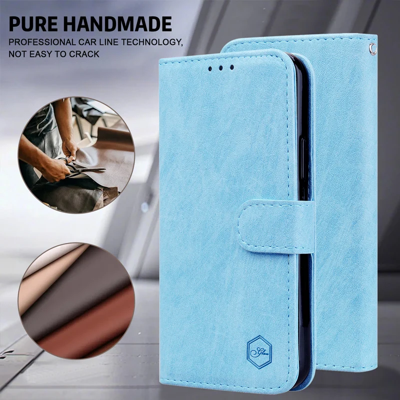 For MOTOROLA G10 G13 G20 22 G23 G30 G31 32 G41 G42 50 G54 73 Solid Color skin feel Wallet Case MOTO G Stylus POWER 5G 2023 Funda