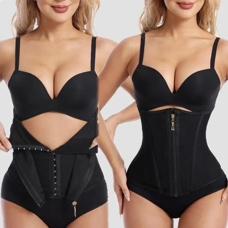 1PCS Waist Trainer for Women Zipper Corset Shapewear Tummy Control Faja Body Shaper Waist Cincher Workout Girdle