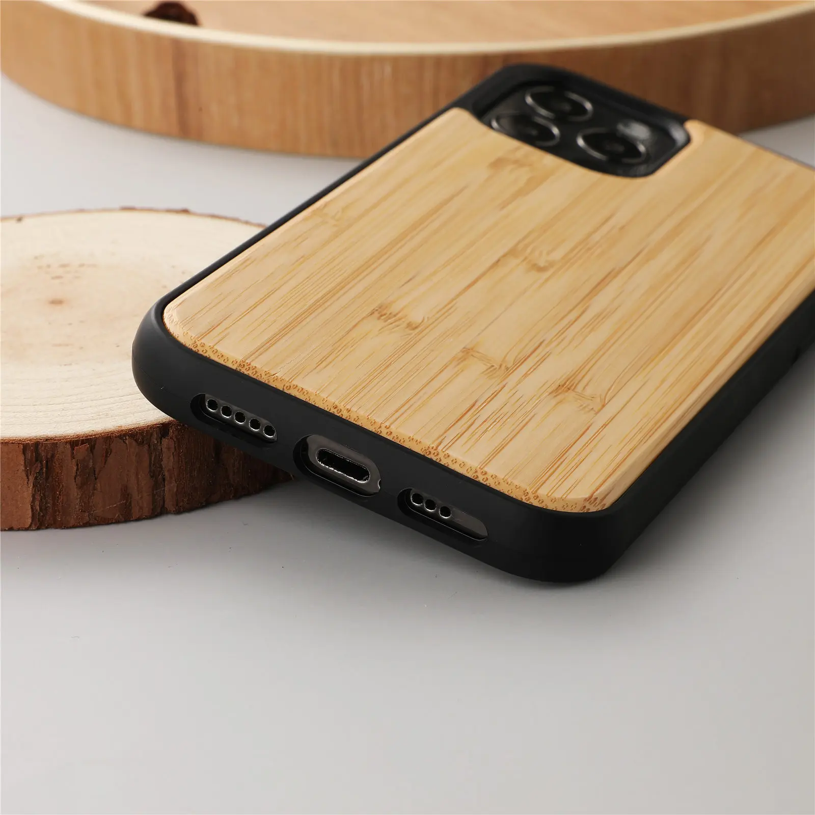 Customized Laser Engraving Cherry Walnut Wooden Phone Case For iPhone 14 13 12 mini 11 Pro Max  6 7 8 Plus Xr X Xs Wood Cases