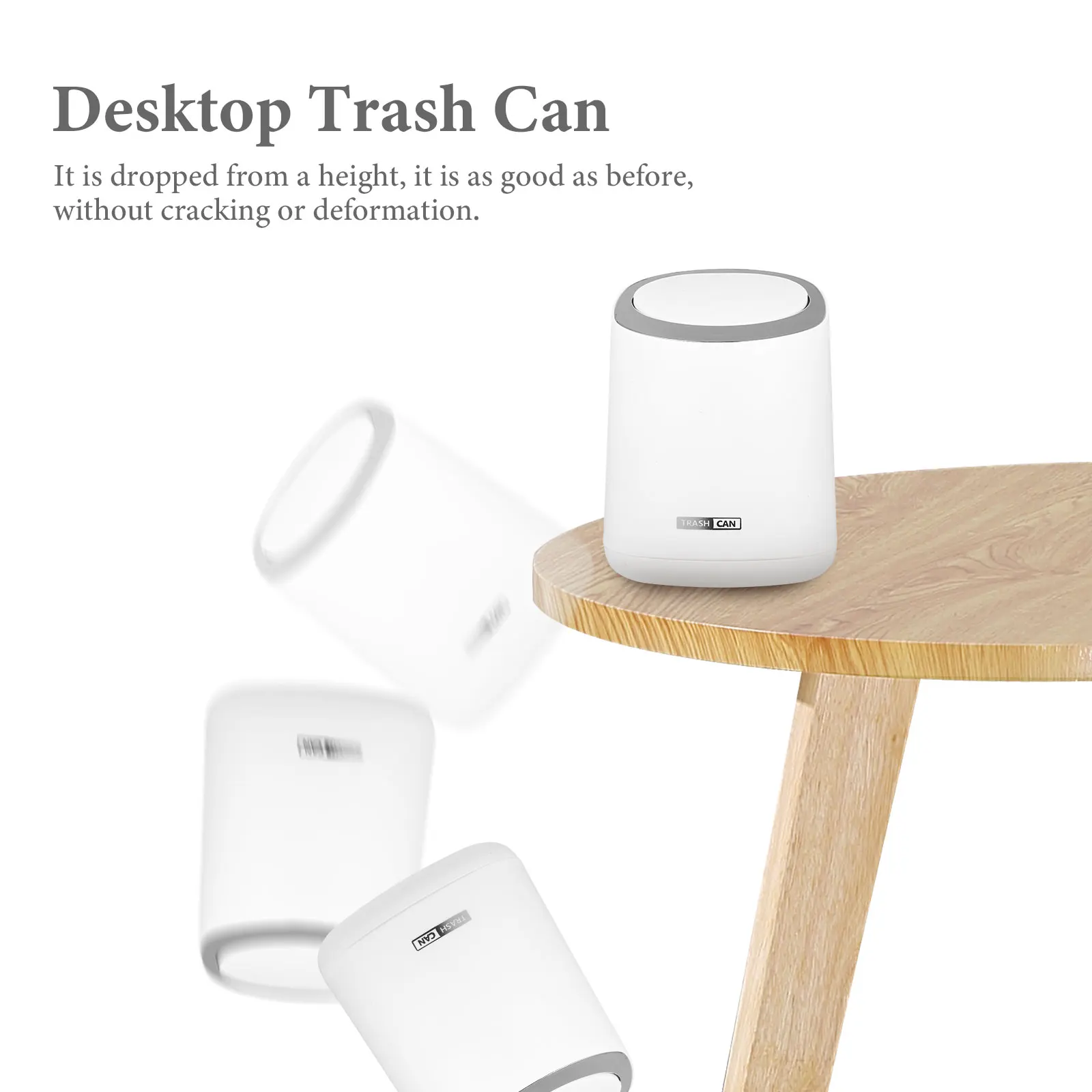 

1 set 1 Set Mini Press Trash Can Modern Decorative Waste Bin For Bathroom Office Bedroom Desktop Home Apartment Dorm Living Room
