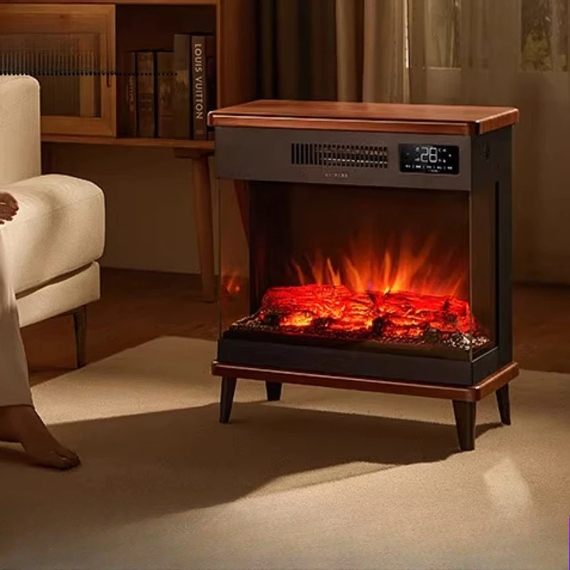 Graphene heater, fireplace household living room simulated flame electric heater voice heater