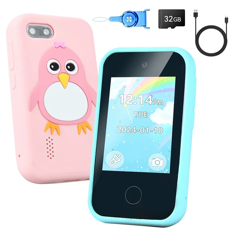 Children's Smartphone Girl Boy Gift - Children's Christmas and Birthday Gift with Touchscreen Children's Phone Toy, Dual Camera,