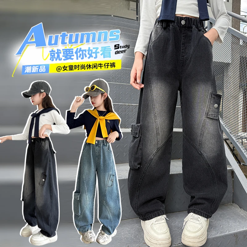 

2025 Spring and Autumn Denim Overalls High Quality High Quality Loose Fashion Hip Hop
