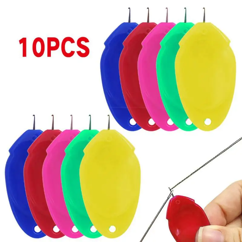 10pcs/Set Elderly Guide Needle Threader Automatic Easy Device Hand Machine Sewing Thread Punch Stitch DIY Accessories Tool