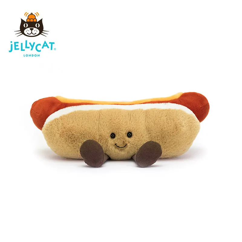 

Оригинальная плюшевая игрушка Jellycat Amuseables Hot Dog из Великобритании, очень мягкая, милая, в виде еды, компаньон, прекрасный подарок