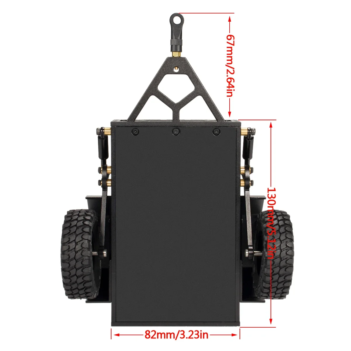 Rimorchio utilitario in lega di alluminio con supporto per gancio di traino per rimorchio per auto per Defender Bronco K10 TRX4-M RC Car Part 1/18