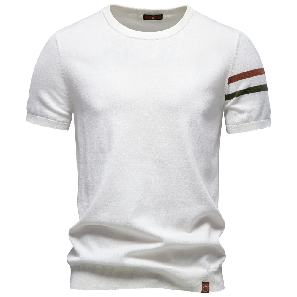 New summer men's everyday versatile comfortable breathable fitted fashionable pure cotton round-neck short-sleeved T-shirt