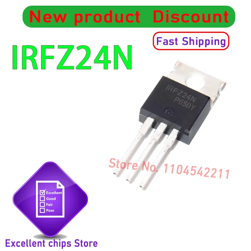 Original IRFZ44N Mosfet Transistor IRFZ44 IRFZ44NPBF IRFZ24N IRFZ24 IRFZ34 IRFZ34N IRFZ24NPBF 100% New 10pcs/lot