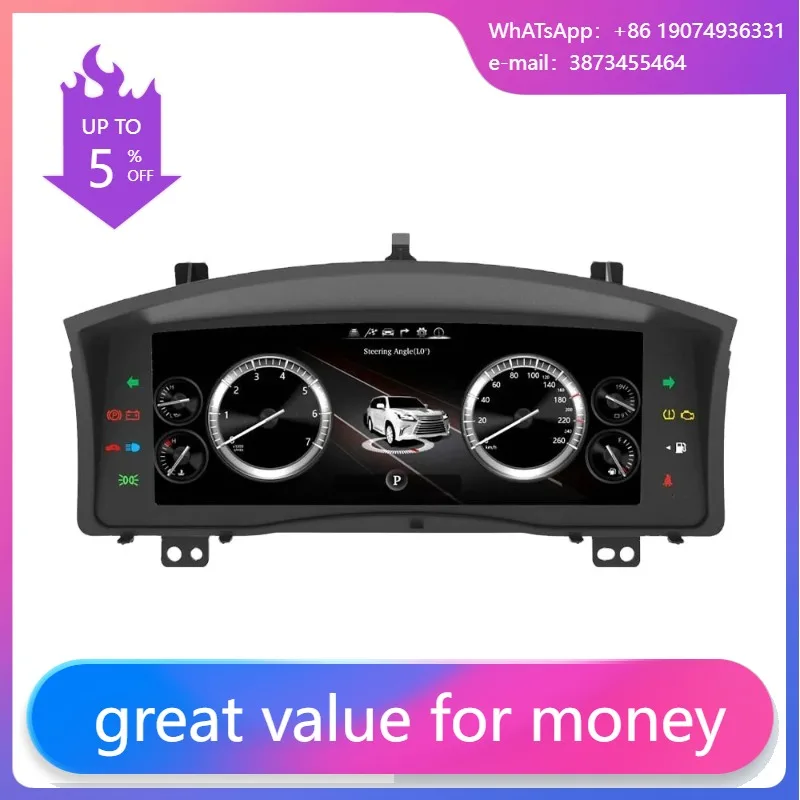 

Car Auto Meter LCD Instrument Cluster Linux System Speedometer CarPlay Dashboard Digital Cluster For Lexus LX570 2007-2015