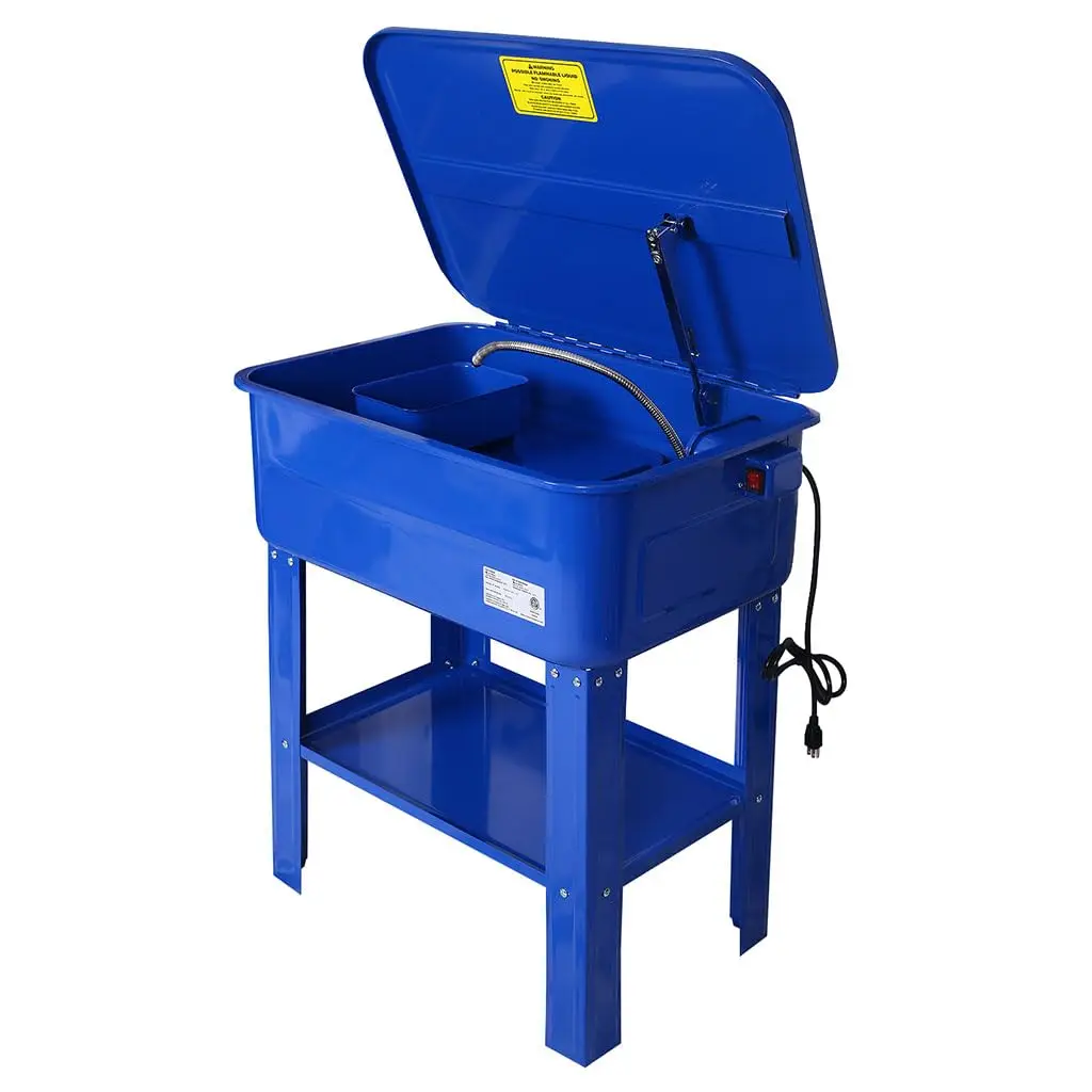 20 Gallon Parts Washer Cabinet, Electric Solvent Pump Automotive Parts Washer Cleaner with Shelf Tank, for Wheel